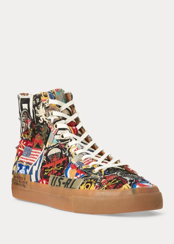 Men's Polo Ralph Lauren Patchwork Solomon Sneakers | 310429GRM